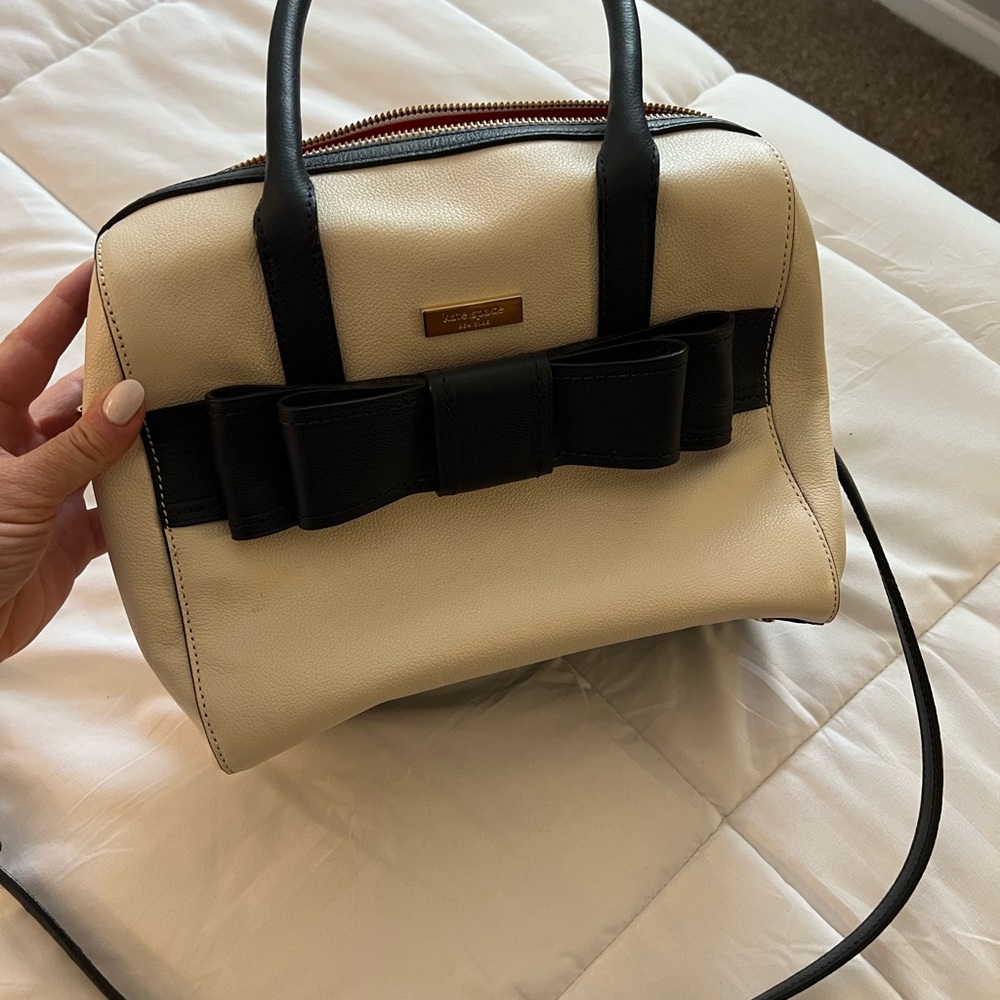 Kate Spade cream and navy handbag